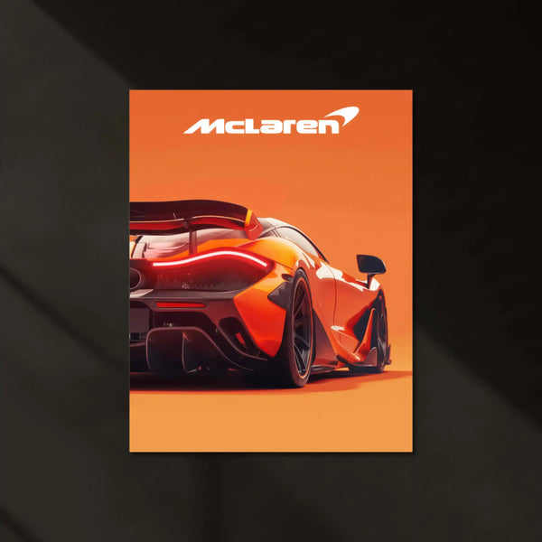 McLaren Neon LED Metal Frame | Supercar Wall Art | Glowing Automotive Poster for Car Enthusiasts