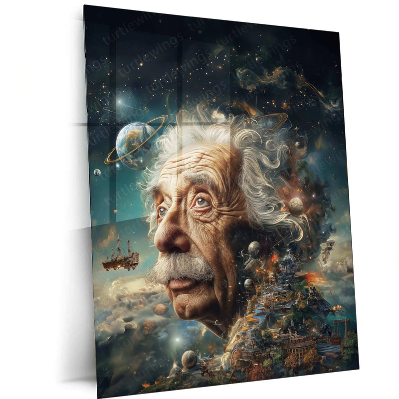 Metatron Inspirational Quote Metal Poster | Imagination vs. Knowledge Wall Art | Motivational Decor - TURTLEWINGS