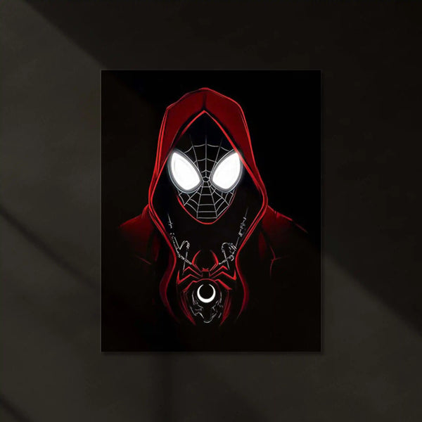 Miles Morales Spider-Man Neon Poster – Into the Spider-Verse Glow Art Neon LED Metal Frame | Marvel Wall Décor