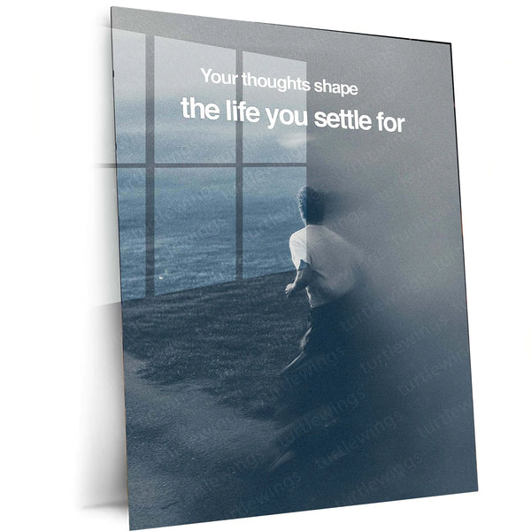 Mindset Shapes Reality – Motivational Metal Frame | Growth Mindset Wall Art | Discipline & Belief Poster for Entrepreneurs 🖼️