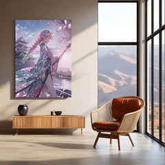 Mitsuri Kanroji Metal Frame | Love Hashira Demon Slayer Wall Art | Anime Aesthetic Poster - TURTLEWINGS