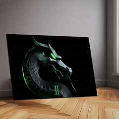 Mortal Kombat II Dragon Emblem – Legendary Gaming Neon LED Metal Poster | Arcade Wall Frame