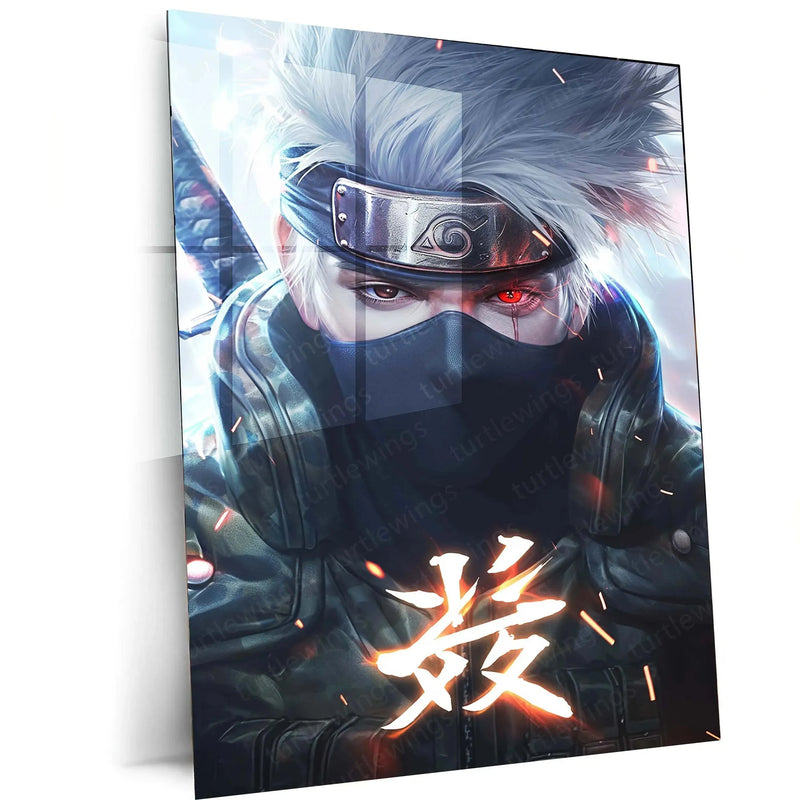 Kakashi Hatake - Naruto Metal Poster | Sharingan & Anbu Art | Anime Wall Decor - TURTLEWINGS