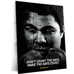 Quote Metal Poster | Muhammad Ali – Motivational Quote Metal Poster | Boxing Legend Wall Frame