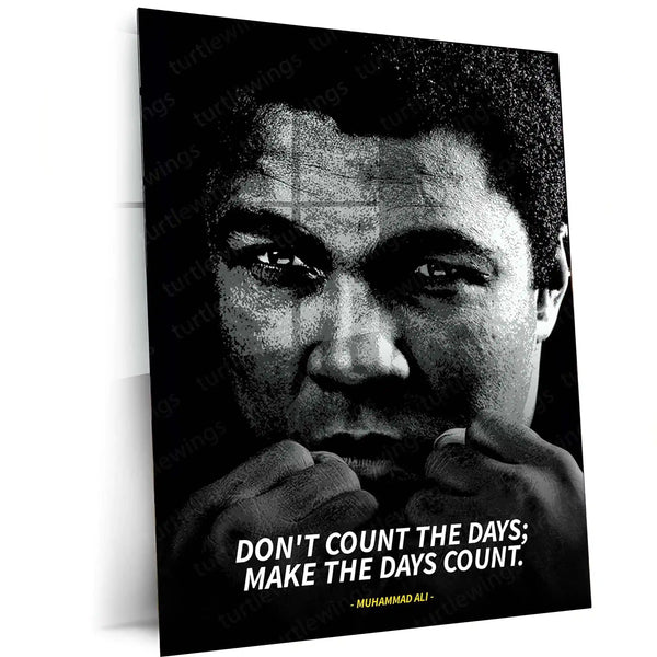 Quote Metal Poster | Muhammad Ali – Motivational Quote Metal Poster | Boxing Legend Wall Frame
