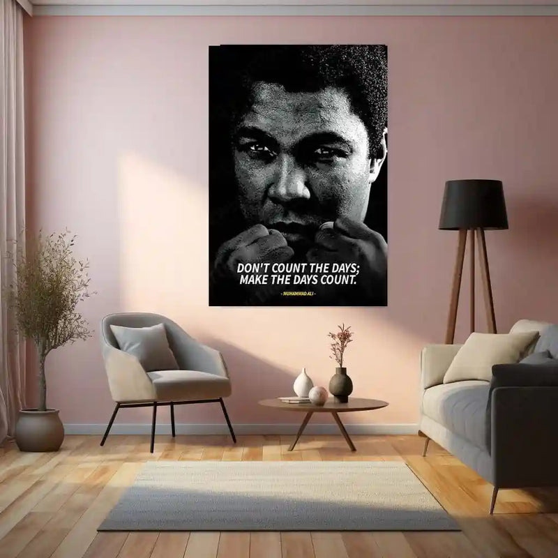 Quote Metal Poster | Muhammad Ali – Motivational Quote Metal Poster | Boxing Legend Wall Frame