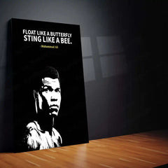Quote Metal Poster | Muhammad Ali – Float Like a Butterfly, Sting Like a Bee Metal Poster | Boxing Legend Wall Frame