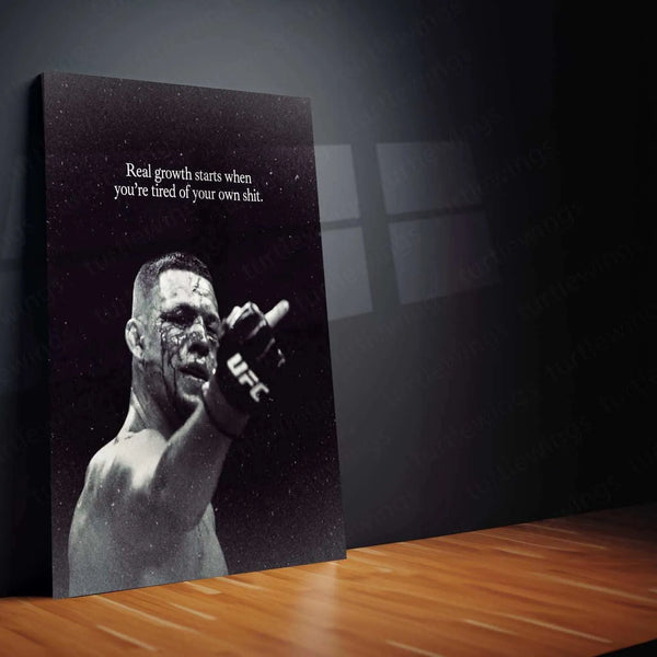 Nate Diaz Quote Metal Poster – Motivational UFC Fighter Wall Art | Fight & Hustle Mindset Decor - TURTLEWINGS