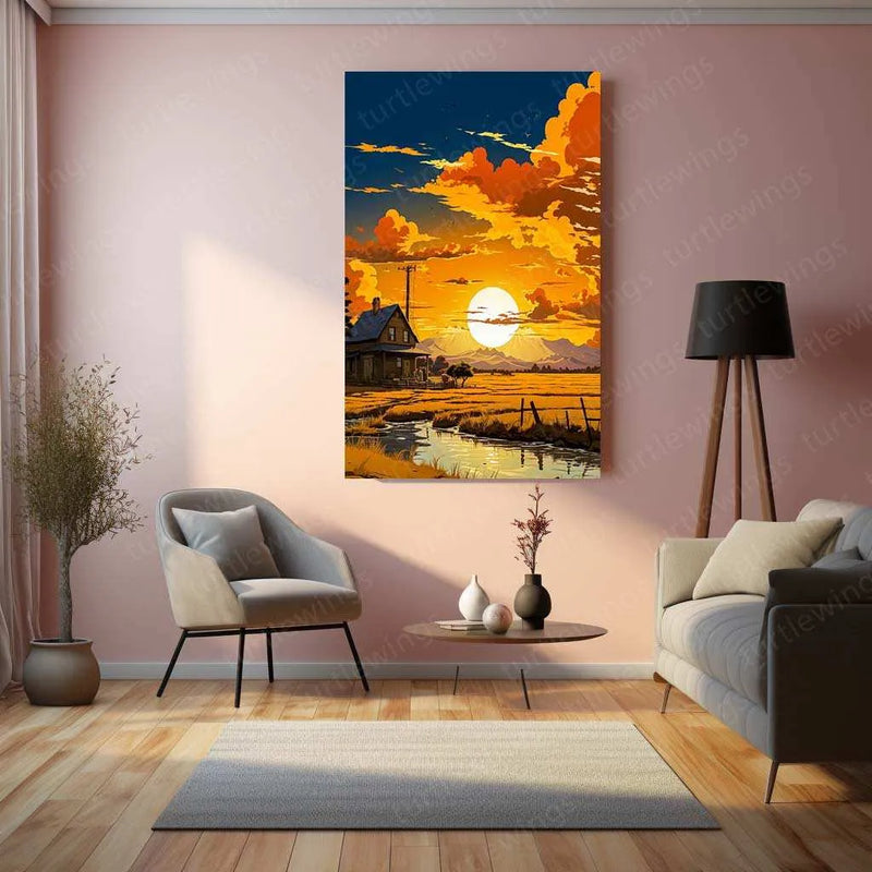 Nature Art Metal Poster – Serene Landscape & Aesthetic Wall Decor 4 - TURTLEWINGS