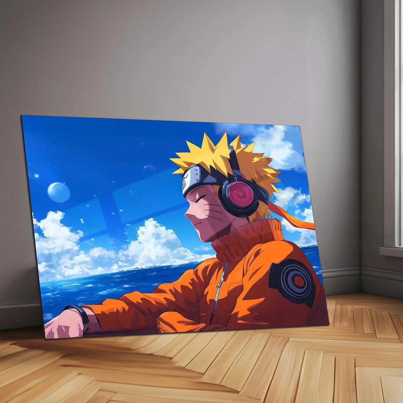 Anime Metal Poster | Naruto Chilling Metal Poster – Relaxed Shinobi Vibes - TURTLEWINGS