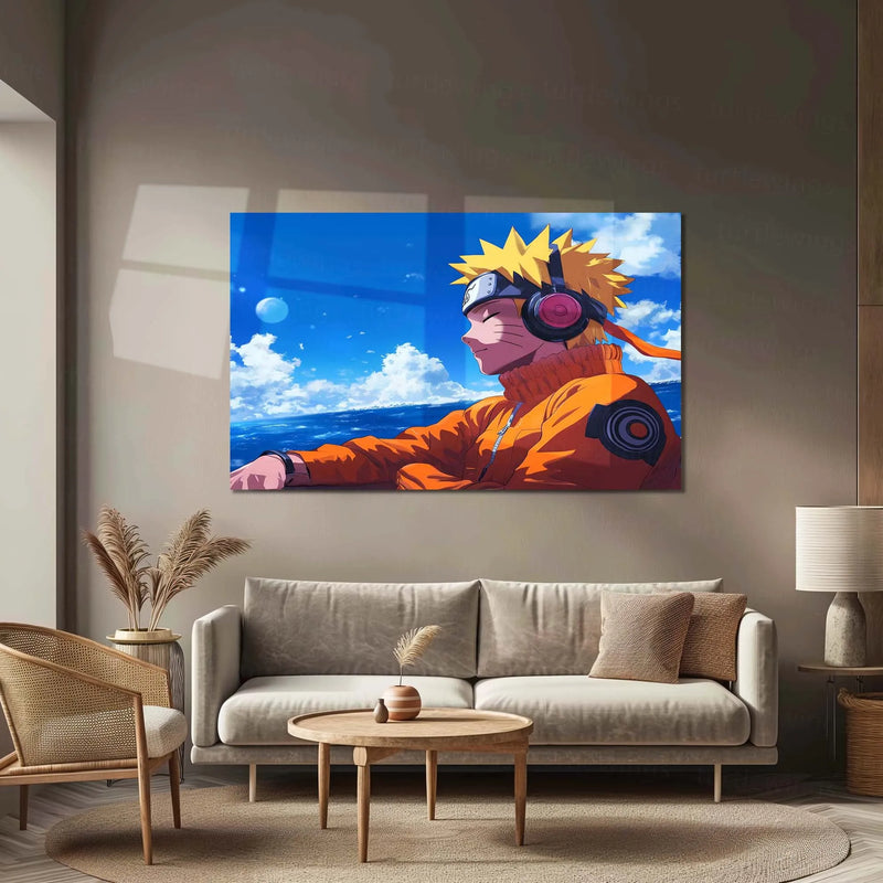 Anime Metal Poster | Naruto Chilling Metal Poster – Relaxed Shinobi Vibes - TURTLEWINGS