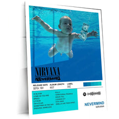 Nevermind – Nirvana | Classic Grunge Album Cover Metal Poster | HD Metal Wall Frame