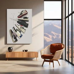 Minimal Sneaker Art – Jordan 1 Retro Cactus Jack Series Metal Frame | Travis Scott Edition | Streetwear Decor for Sneakerheads