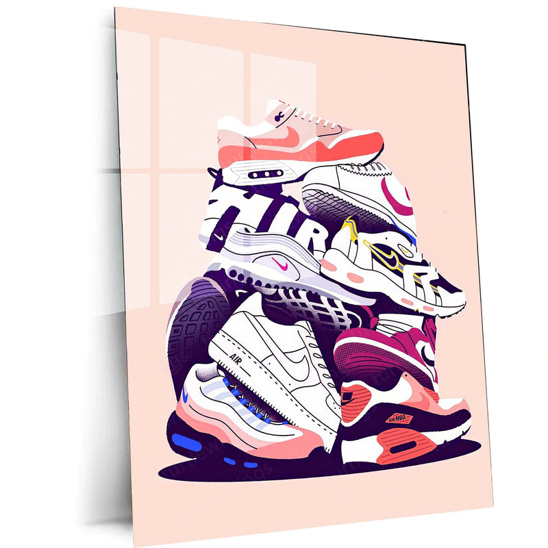 Abstract Metal Poster | Nike Sneaker Art Metal Poster – Bold & Stylish Decor - TURTLEWINGS