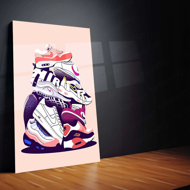 Abstract Metal Poster | Nike Sneaker Art Metal Poster – Bold & Stylish Decor - TURTLEWINGS