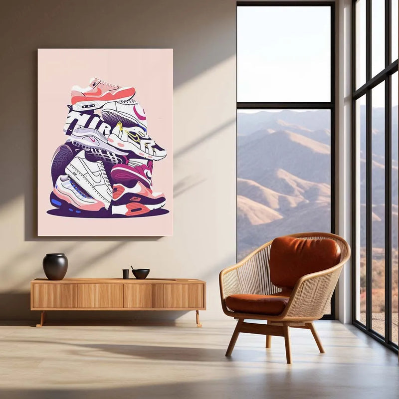 Abstract Metal Poster | Nike Sneaker Art Metal Poster – Bold & Stylish Decor - TURTLEWINGS