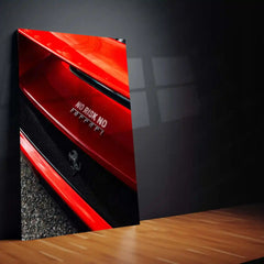 Cars Metal Poster | NO RISK NO FERRARI – Motivational Supercar Metal Poster | Ferrari Wall Frame