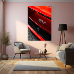 Cars Metal Poster | NO RISK NO FERRARI – Motivational Supercar Metal Poster | Ferrari Wall Frame