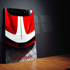 Cars Metal Poster | NO RISK NO FERRARI – Motivational Supercar Metal Poster | Ferrari Wall Frame 02