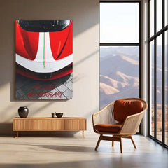 Cars Metal Poster | NO RISK NO FERRARI – Motivational Supercar Metal Poster | Ferrari Wall Frame 02