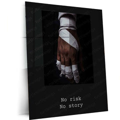 No Risk No Story Metal Poster – Motivational Wall Art | Hustle & Success Mindset Decor - TURTLEWINGS