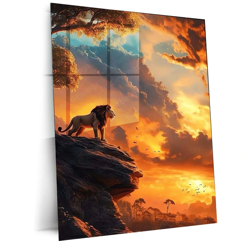 Narnia Lion Metal Frame | Aslan-Inspired Fantasy Wall Art | Powerful Spiritual Decor from The Chronicles of Narnia - TURTLEWINGS