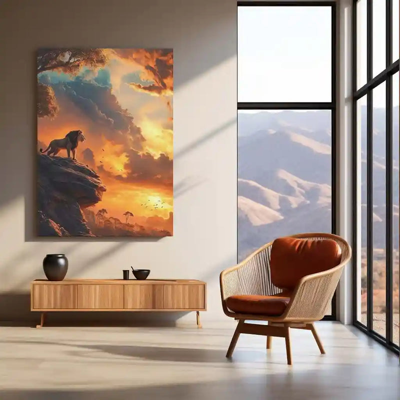 Narnia Lion Metal Frame | Aslan-Inspired Fantasy Wall Art | Powerful Spiritual Decor from The Chronicles of Narnia - TURTLEWINGS