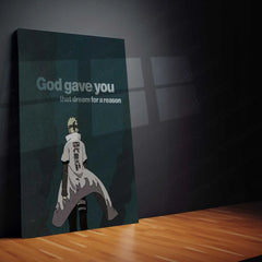 Naruto – “God Gave You That Dream” Metal Poster | Anime x Faith Motivational Wall Art