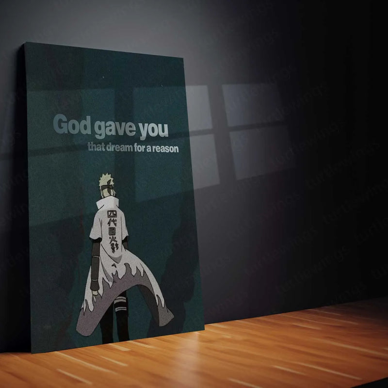 Naruto – “God Gave You That Dream” Metal Poster | Anime x Faith Motivational Wall Art