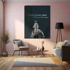 Naruto – “God Gave You That Dream” Metal Poster | Anime x Faith Motivational Wall Art