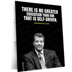 Quote Metal Poster | Neil deGrasse Tyson – Self-Driven Quote Metal Poster | Inspirational Science Wall Frame