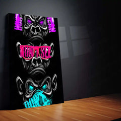 Gorilla Trio – Hear No Evil, See No Evil, Speak No Evil Metal Poster | Urban Neon Wall Frame (Copy)
