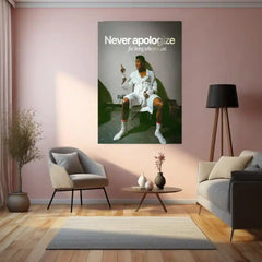 Never Apologize for Being Who You Are – Confidence Metal Frame | Empowerment Quote Wall Art | Bold Self-Love Decor