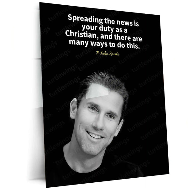 Quote Metal Frame | Nicholas Sparks – Christian Faith Quote Metal Poster | Inspirational Wall Frame