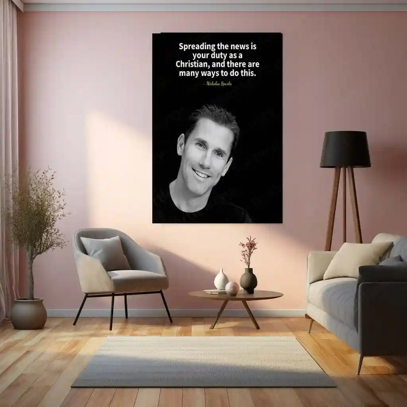 Quote Metal Frame | Nicholas Sparks – Christian Faith Quote Metal Poster | Inspirational Wall Frame