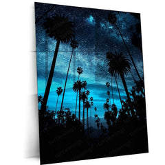 Night Scape Art Metal Frame | Starry Night Landscape Wall Decor - TURTLEWINGS