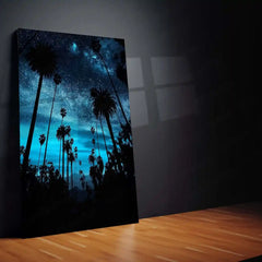 Night Scape Art Metal Frame | Starry Night Landscape Wall Decor - TURTLEWINGS