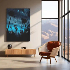 Night Scape Art Metal Frame | Starry Night Landscape Wall Decor - TURTLEWINGS