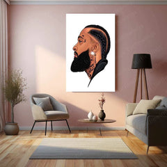 Nipsey Hussle Metal Poster | Rap Legend Portrait | Hip-Hop Wall Art - TURTLEWINGS