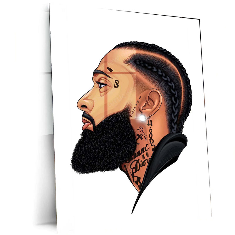 Nipsey Hussle Metal Poster | Rap Legend Portrait | Hip-Hop Wall Art - TURTLEWINGS