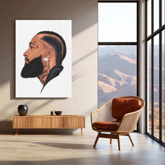 Nipsey Hussle Metal Poster | Rap Legend Portrait | Hip-Hop Wall Art - TURTLEWINGS