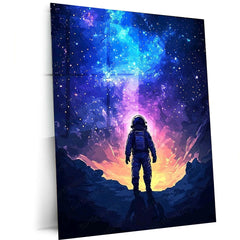 Outer Space Astronaut Metal Frame | Cosmic Sci-Fi Wall Art 03 - TURTLEWINGS