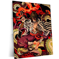 Anime Metal Poster | Obanai Iguro – Serpent Hashira Artwork | Demon Slayer Kimetsu no Yaiba Metal Frame Poster