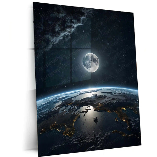 Outer Space Metal Frame | Galaxy Universe Wall Art | TurtleWings Sci-Fi Decor - TURTLEWINGS