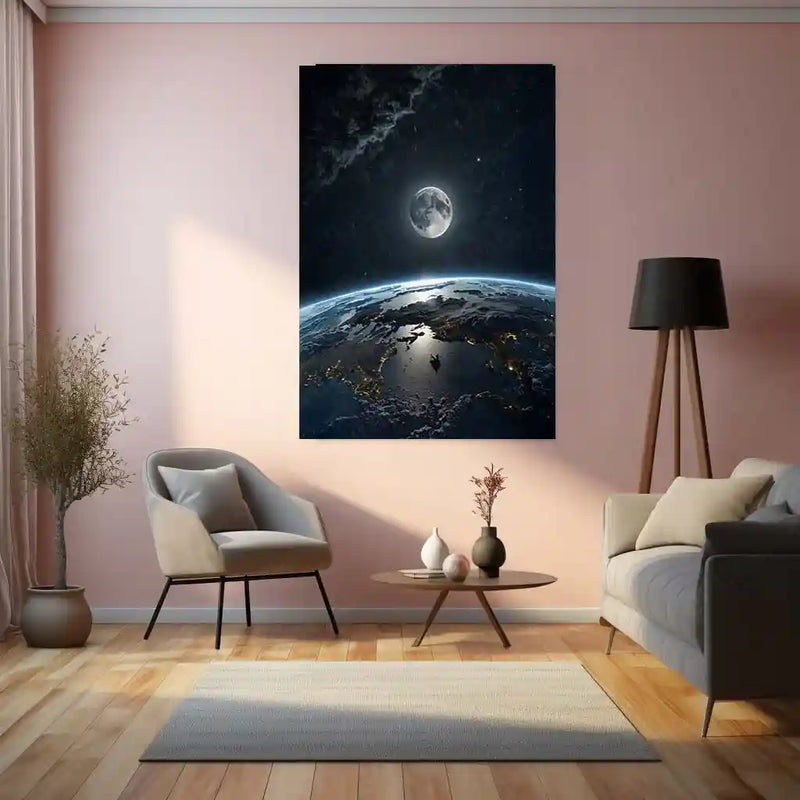 Outer Space Metal Frame | Galaxy Universe Wall Art | TurtleWings Sci-Fi Decor - TURTLEWINGS
