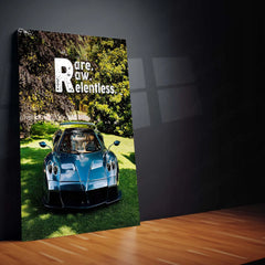 Cars Metal Poster | Pagani Huayra – Rare. Raw. Relentless. Metal Poster | Hypercar Wall Frame