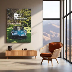 Cars Metal Poster | Pagani Huayra – Rare. Raw. Relentless. Metal Poster | Hypercar Wall Frame