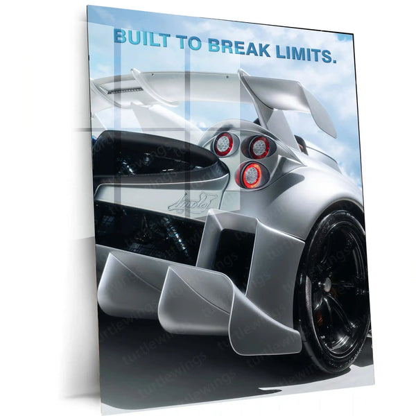 Cars Metal Poster | Pagani Huayra – Rare. Raw. Relentless. Metal Poster | Hypercar Wall Frame 01