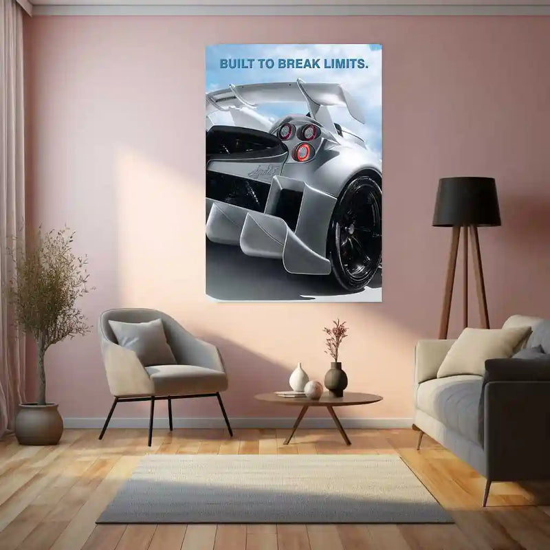 Cars Metal Poster | Pagani Huayra – Rare. Raw. Relentless. Metal Poster | Hypercar Wall Frame 01