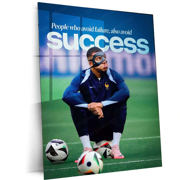 People Who Avoid Failure, Also Avoid Success – Growth Mindset Metal Frame | Motivational Quote Wall Art